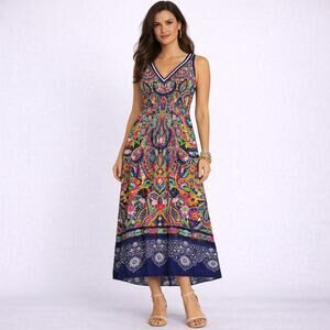 Johnny Was Knit Print Graduation Summer Party Boho Size XL EUC